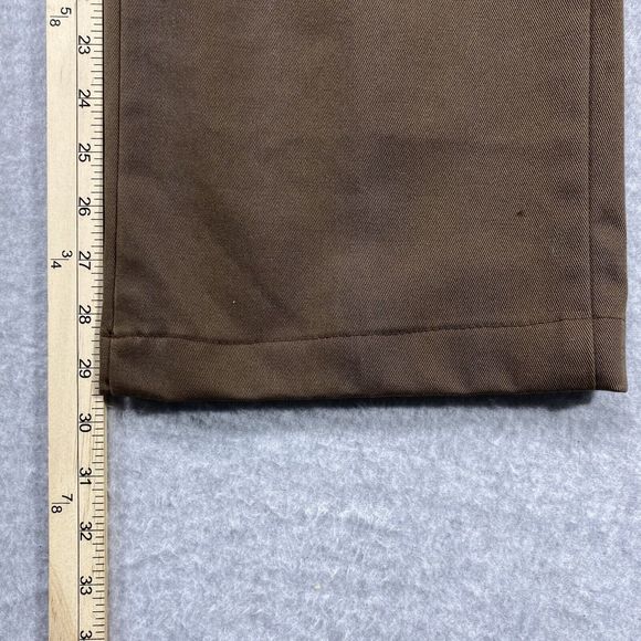 Eddie Bauer Pants Mens 34x29 Brown Classic Fit Pleated Dress Workwear Straight - Picture 6 of 13
